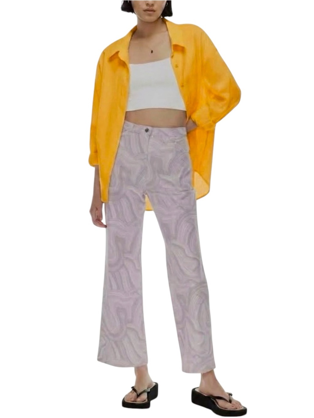 Wilfred Relaxed Shirt Organic Cotton Button-Up Shirt Women's XXS Dandelion Fresh
